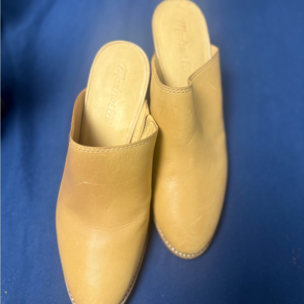 Madewell Yellow Leather Mules